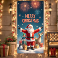 thumbnail image 3 of Festive Cows Christmas Banner Holiday Santa Hats Barn Scene for Home Party Indoor, 3 of 9