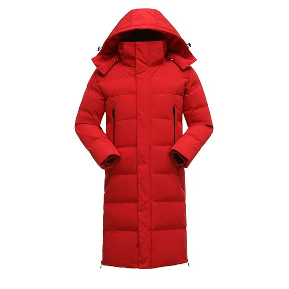 Long Coat Men Sevevn Men's Puffer Jacket Long Winter Parka Coats Windproof Thicken Hooded Quilted Padded Jackets Warm Outerwear