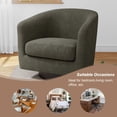 thumbnail image 2 of Swivel Barrel Accent Chair for Living Room, Modern Round Chenille Fabric Swivel Chair Living Room Chair（Tan-Set of 1）, 2 of 7