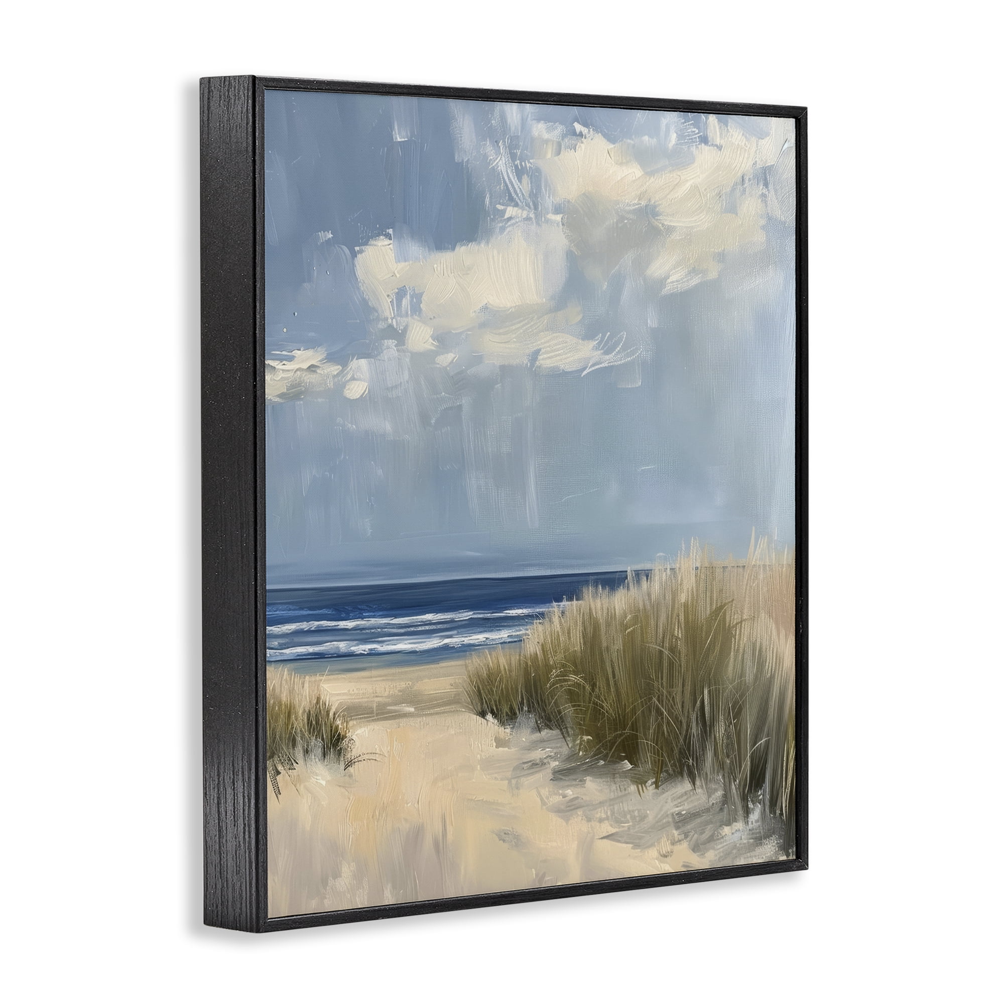 Stupell Industries In The Dunes By The Sea Black Framed Giclee Art, design by Petal Prints Design