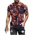 thumbnail image 2 of UVEASISHA Usa Flag Shirts for Men Big and Tall Patriotic Tees Slim Fit Casual 4th of July T-Shirts Independence Day Short Sleeve Crewneck Pullovers Red XXL, 2 of 5