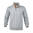 thumbnail image 3 of Gamivast Men's Button Neck Pullover Sweater Soft Cable Knit Long Sleeve Mock Neck Top with Elbow Patches Ribbed Cuffs Regular Fit for Casual Work Travel Fall and Winter Gray M, 3 of 3