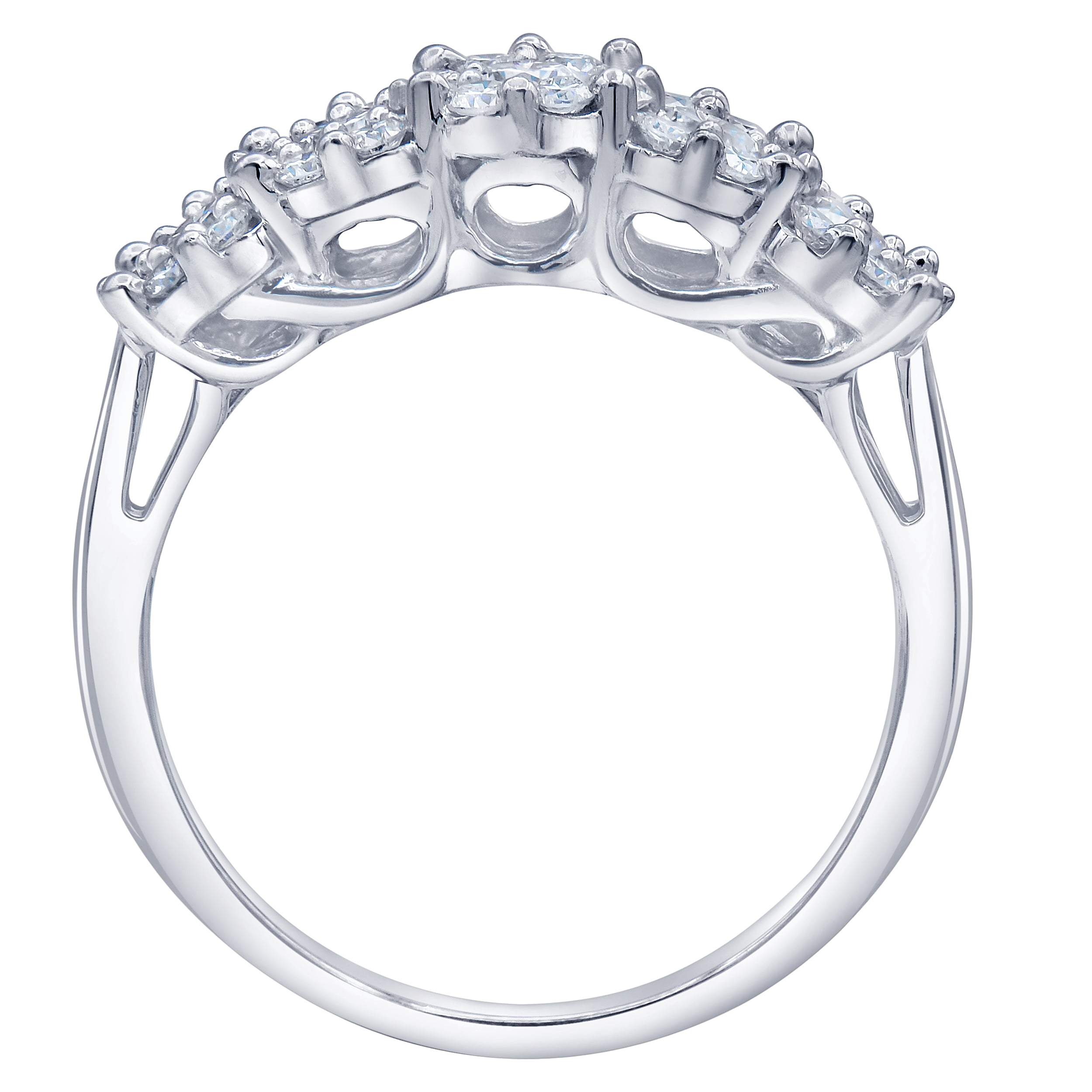 Arista 1 1/3 Carat T.W Lab Grown Diamond Cluster Engagement Ring in Sterling Silver (I, SI)