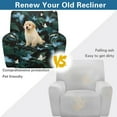 thumbnail image 3 of SCRAWLGOD Butterfly Leaf Print Recliner Covers 4 Pieces Recliner Slipcovers Furniture Protector Dog Couch Recliner Cover with Pocket Washable Reclining Chair Protector for Pets, 3 of 7