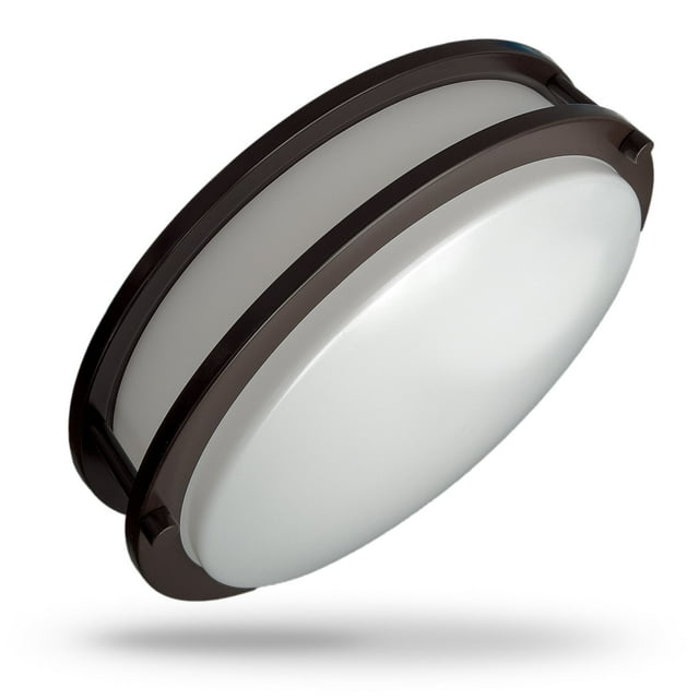 QPLUS 14" Dimmable Flush Mount LED Ceiling Light Bronze
