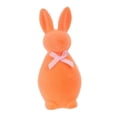 thumbnail image 3 of Mini figura de conejo flocado, estatua de conejito, adorno decorativo de animal, pieza central Naranja, 3 of 9