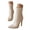 Beige, variant on Stiletto Mid Calf Boots for Women Pointed Toe Ankle Booties Stiletto Heel Short Boots
