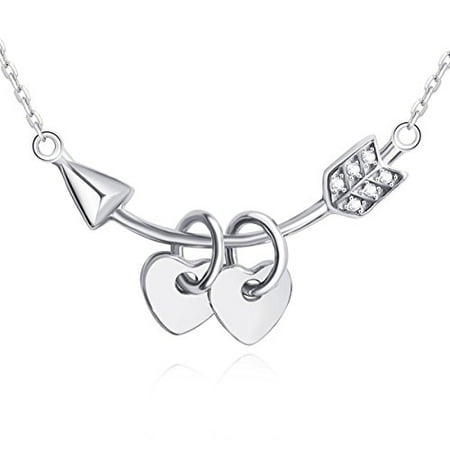 Sterling Silver Mop - Cupid 925 Sterling Silver Necklace Love Heart Pendant for Women & Mom