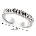 thumbnail image 3 of Andrea Jewelers Sterling Silver Oxidized Curb Link Pattern Adjustable Toe Band Ring, 3 of 4