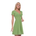 thumbnail image 1 of Women’s A Line Green Summer Dress, Retro Triangle Arrangement, Cross Wrap V Neck, 6 Sizes, by Ambesonne, 1 of 2