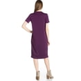 thumbnail image 3 of Sassy Apparel Womens Lounging to Casual Soft Comfortable Elastic Straight Fit Round Neck Short Sleeve Solid Color Tunic Long Fashion Dress, 3 of 3