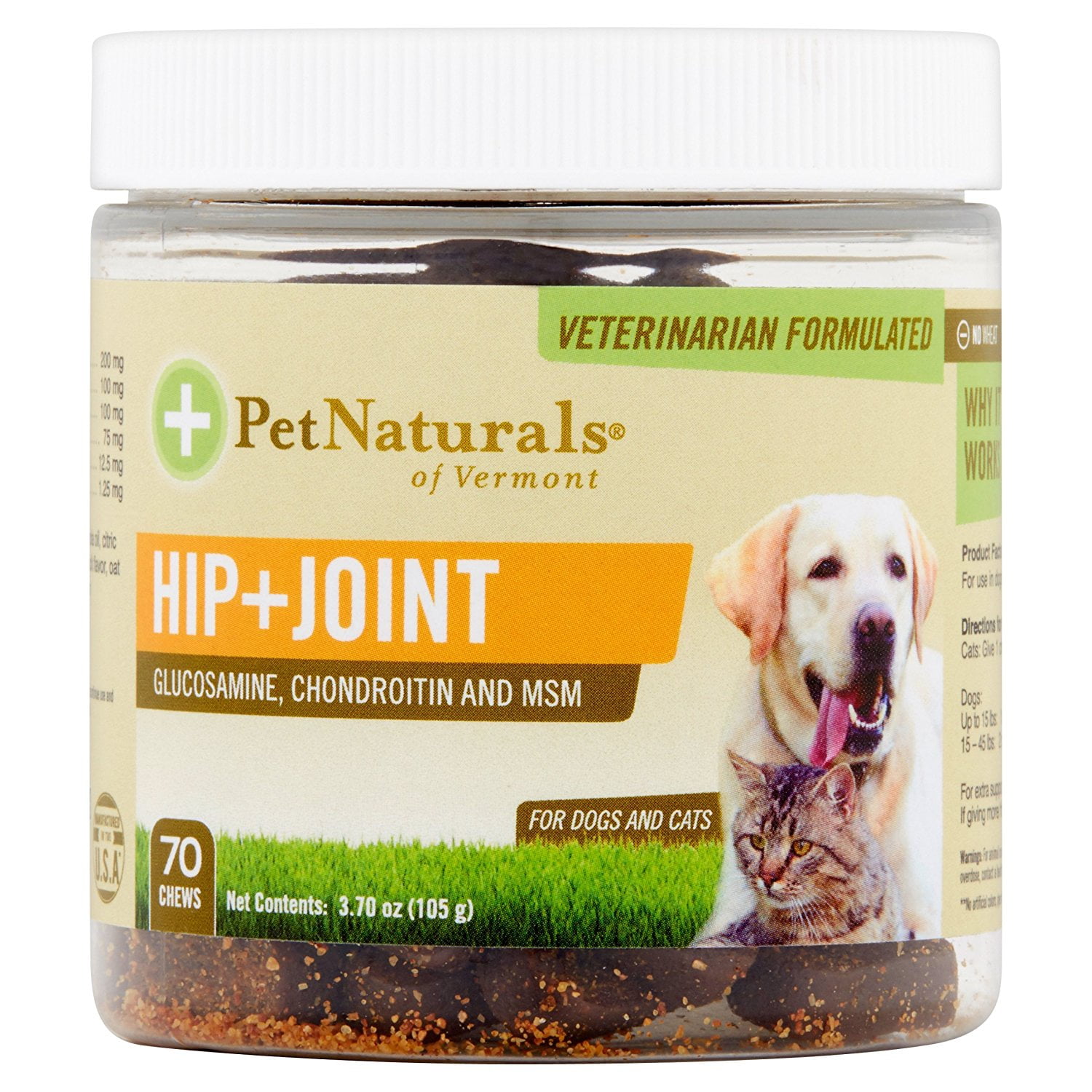 Hip and Joint Daily Joint Supplement for Cats and Dogs, 70 Bite Sized