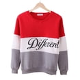 thumbnail image 3 of Sudaderas con capucha estampadas con letras de retales de lana para mujer O Cuello de manga larga Pullover Tops Sudaderas kenally FS6424-21, 3 of 5