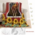 thumbnail image 6 of Sunflowers Chicken Throw Flannel Blanket Farmhouses Animal Red Wood Grain Super Soft Cozy Bed Blanket, Lightweight Plush Fuzzy Bed Throw for Bedroom Sofa Couch Living Room 50x80In,, 6 of 9