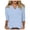 a-Sky Blue442100, variant on VNKIDY Women's Solid Color Henley V Neck T Shirts Three Quarter Sleeve Loose Fit Tees Top For Casual Daily Wear Soft Tops