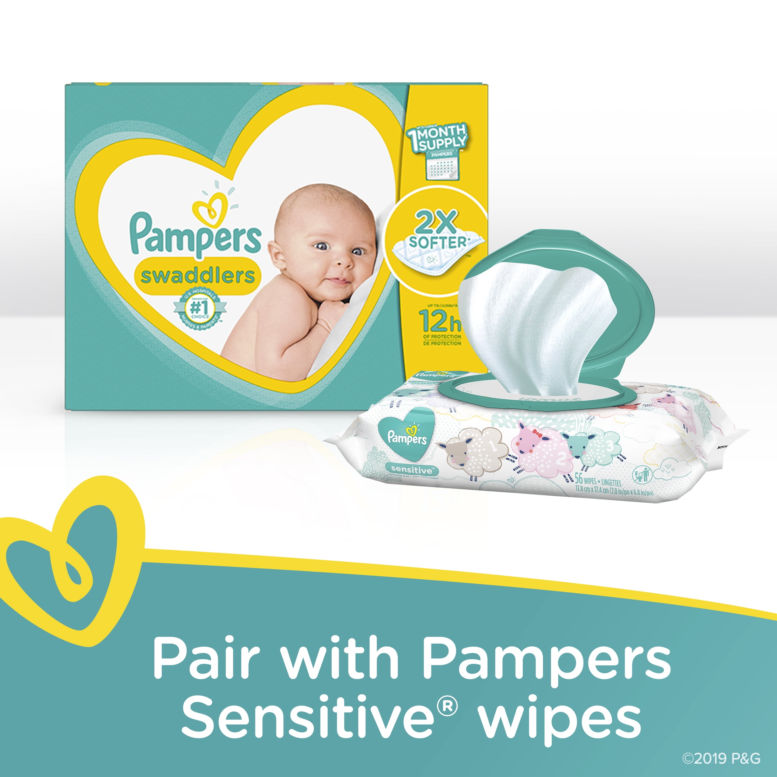 Pampers Swaddlers Newborn Diapers, Soft and Absorbent, Size 1, 32 Ct