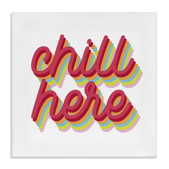 Stupell Industries Modern Retro Chill Here Canvas Art, 17 x 17, by Lil' Rue