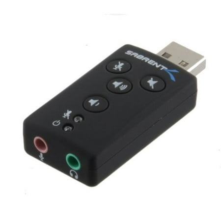 NEW Sabrent USB 2.0 Virtual External 2.1 Surround Sound Adapter - (Best Virtual Surround Sound Card)