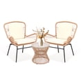 thumbnail image 7 of 3-Piece Outdoor Wicker Patio Set, PE Rattan Bistro Furniture with 2 Chairs and Side Table, All-Weather Conversation Set for Backyard, Garden & Poolside, Easy Assembly, 7 of 7
