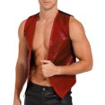 thumbnail image 4 of MSemis Glitter Sequins Waistcoat Open Front Jacket Sleeveless Coat Suit Vest Tops Costume Red 4XL, 4 of 6