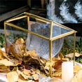 thumbnail image 2 of Small .‘‘ x .‘‘ x .‘‘ Glass Card Box with Slot & Lock for Wedding Reception Geometric Clear Envelops Box Suitable for x es Cards Gold (Slot Length cm) Handmade, 2 of 9
