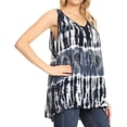 thumbnail image 4 of Sakkas Milva Women's Casual Loose Sleeveless Tie Dye Printed Tank Top Blouse Tunic - 19238-MidnightBlue - One Size, 4 of 5