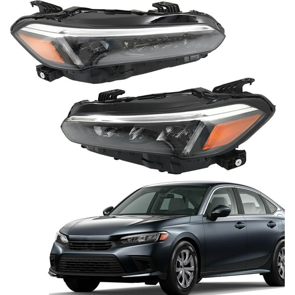 waltyotur 1 Pair Headlights for Civic Sport Touring 2022-2023 Headlamp Assembly Driver and Passenger Side 33150T20A22 | 33150T20A21 |