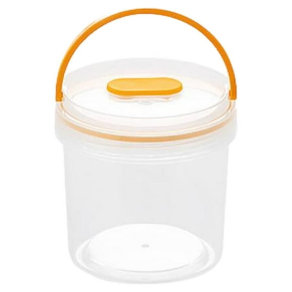 RKSTN transparent transparent Portable Snack Fruit Bento Box, Multifunctional Round Refrigerator Sealed Fresh-keeping Box, Transparent Portable Plastic Storage Box, Outdoor Picnic Storage
