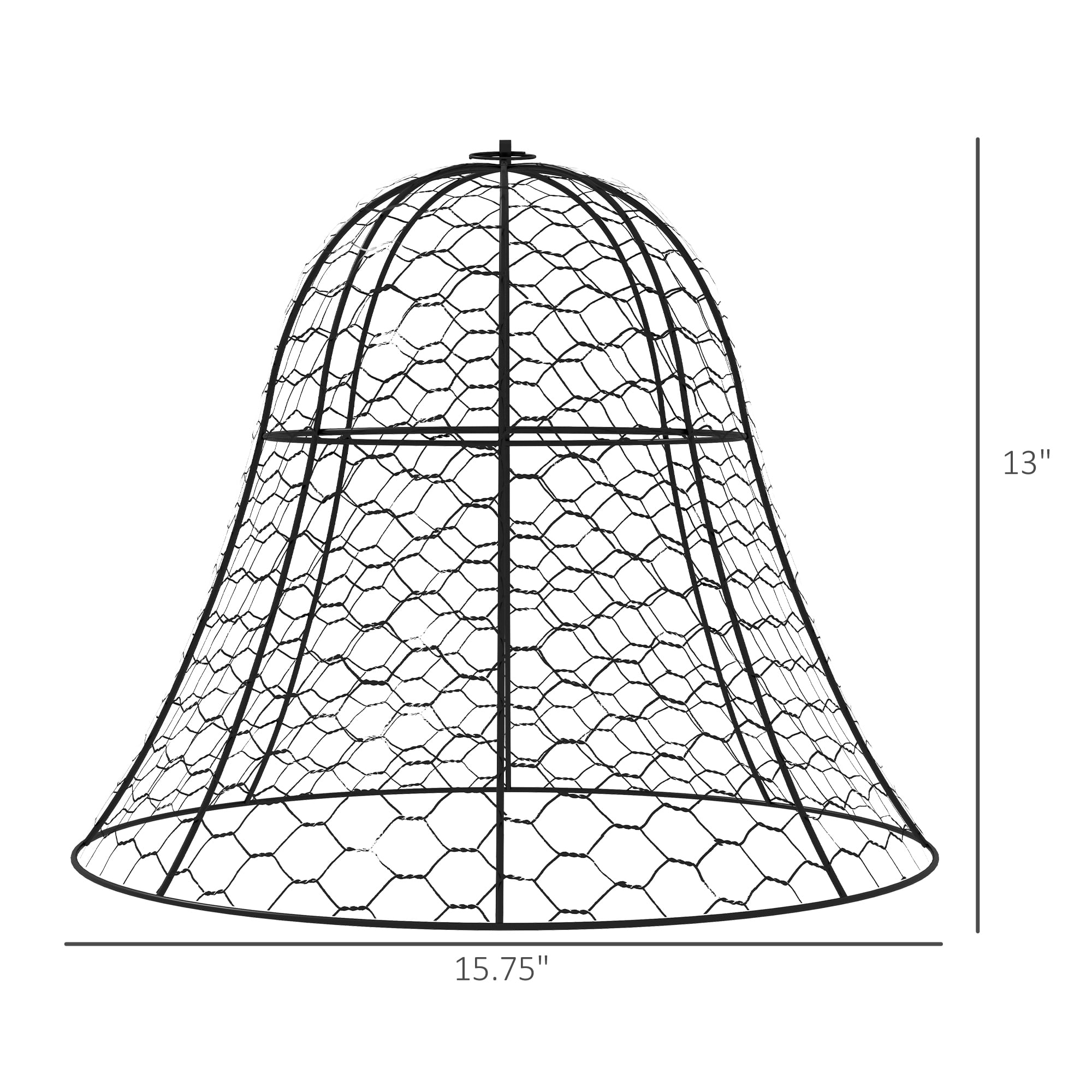 Outsunny 6 Pack Garden Chicken Wire Cloche, Animal Plant Protectors, Black