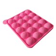 thumbnail image 2 of Molde para hacer estallar pasteles de silicona de 20 cavidades, bandeja con molde para hornear piruletas, molde de silicona para piruletas de 20 agujeros y 8 conectados, color rosa, 2 of 4
