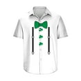 thumbnail image 4 of St Patricks Day Shirt Men, Mens Shirts Short Sleeve Funny, Men Saint Patrick Printed Turndown Collar Top Shirt Short Sleeved Lapel Tops Shirt, 4 of 5