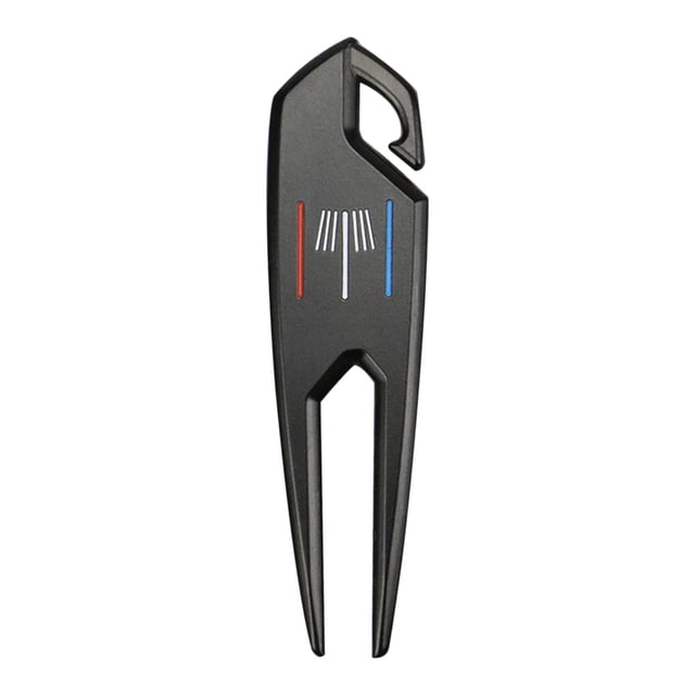 Aleación de zinc Tenedor de golf Multiherramienta Ejercicio de golf Ayudas de golf Multifuncional Robusto Compacto Portátil Marcador de pelota de golf Negro