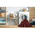 thumbnail image 2 of Ahgly Company Machine Washable Indoor Square Transitional Maroon Red Area Rugs, 7' Square, 2 of 7