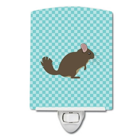 

Caroline s Treasures BB8049CNL Chinchilla Blue Check Ceramic Night Light 6x4x3 multicolor