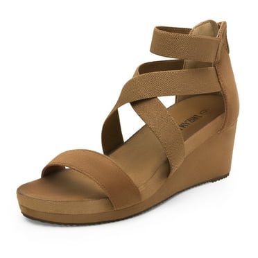 DREAM PAIRS Women's Elastica Ankle Strap Open Toe Platform Wedge Sandals