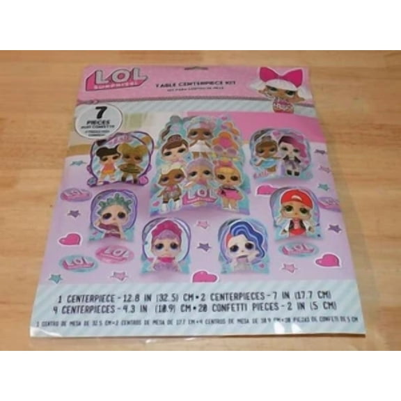 Lol Surprise Birthday Party 7 Pieces Table Centerpiece Kit, Plus Confetti, Decor