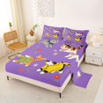 thumbnail image 2 of Manfei Floral Kitten Queen Sheets, Garden Cat Animal Queen Sheet Sets, Lavender Purple, 4 Pieces, 1 Flat Sheet, 1 Fitted Sheet and 2 Pillowcases, 2 of 6