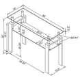 thumbnail image 5 of Dyer Rectangular Glass Top Entryway Sofa Console Table White, 5 of 5