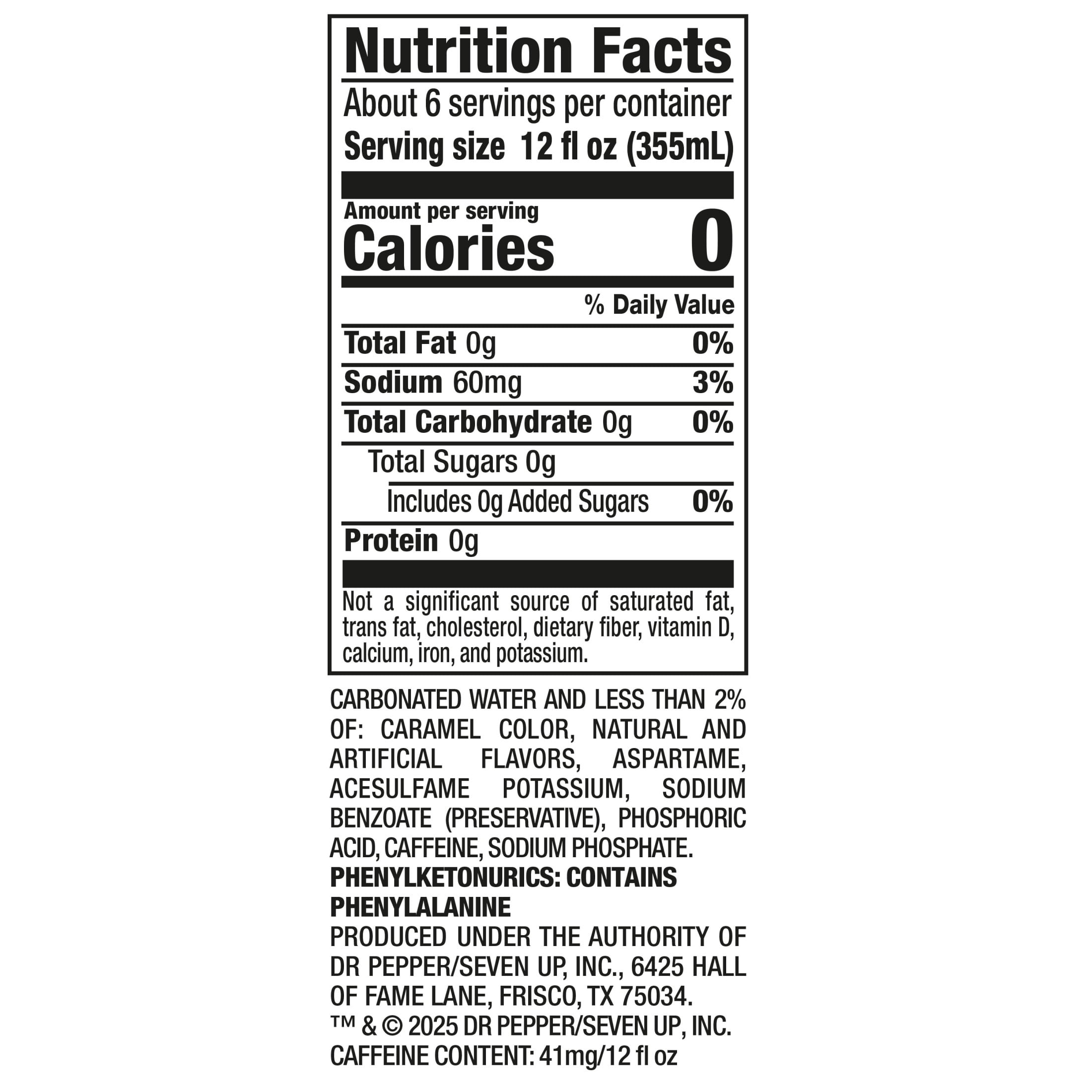 (4 pack) Dr Pepper Zero Sugar Cherry Cola Soda Pop, 2 L, Bottle
