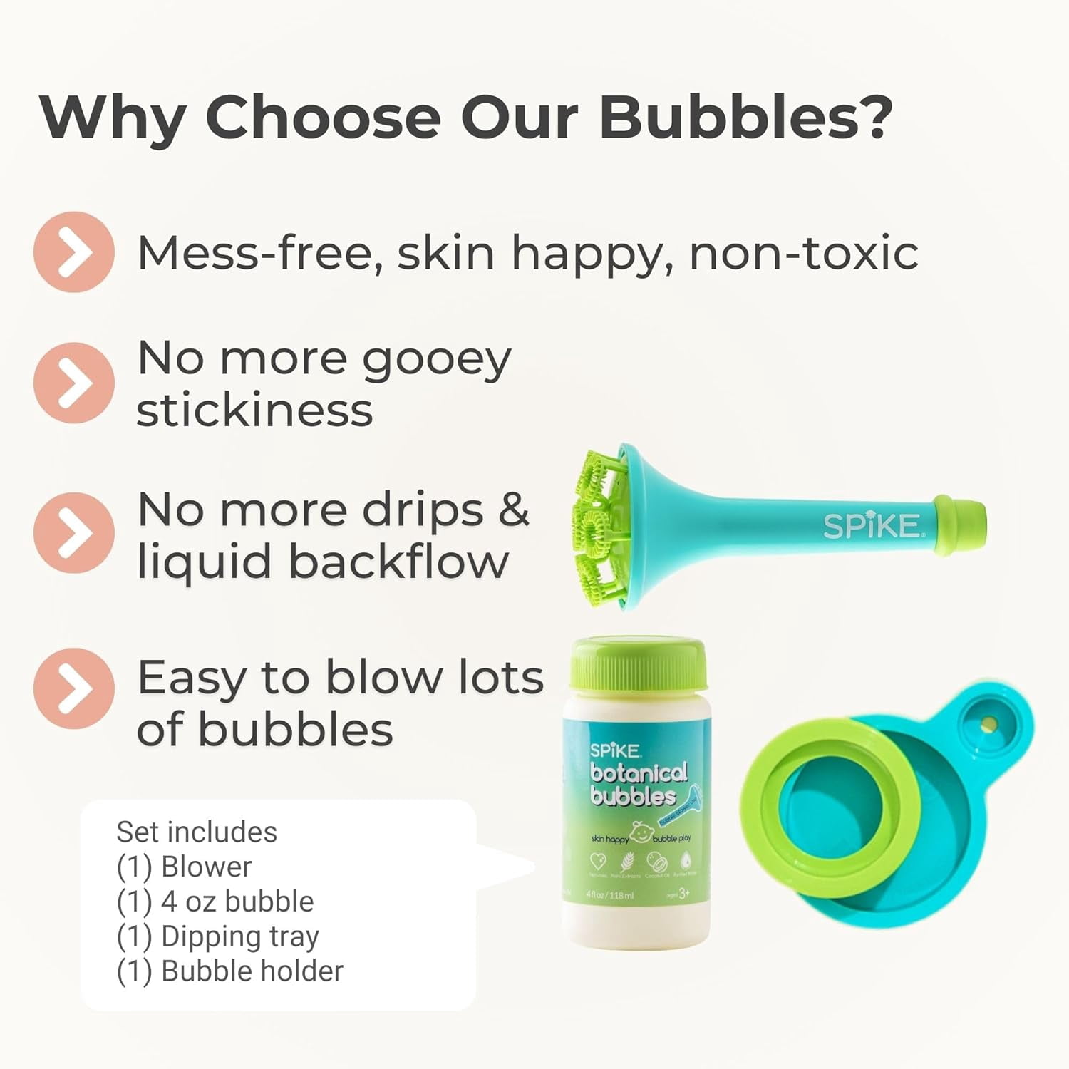 Innobaby Bubble Blower with Mess Free Botanical Bubbles and Dipping Tray - Magic Wand Blows Oodles of Bubbles Without The Mess - Recommended for Speech, Visual & Motor Development