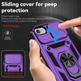 thumbnail image 4 of for iPhone SE (3rd and 2nd gen 2022/2020) and iPhone 8/7/6 Case with Camera Lens Cover HD Screen Protector, Military Grade Drop Protection Magnetic Ring Holder Kickstand Protective Phone Case (Purple), 4 of 17