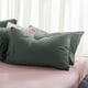 thumbnail image 1 of Funda de almohada Fiudx color sólido lavada suave cómoda transpirable apertura lateral, 1 of 6