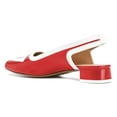 thumbnail image 2 of YDN Women Fashion Square Open Toe Low Block Heel Slide Pumps Loafers Slingback Slip On Sandal Office Ladies Dress Casual Summer Shoes Size 14 Red, 2 of 3