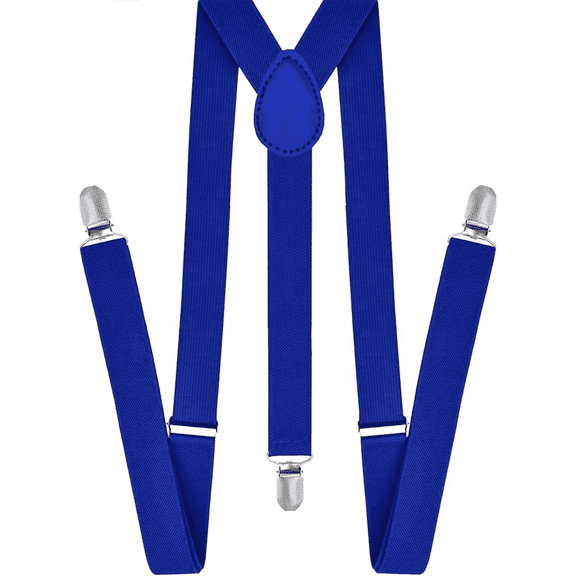 ELORIAH Suspenders for Men Stylish Elastic Polyester Adjustable Length Men鈥檚 Suspenders Solid Color Suspenders for Men Heavy Duty 110cm*2.5cm,Blue