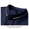 thumbnail image 4 of KeShDi Summer Linen Tshirt Mens Shirts Polo Shirt Men's Summer Casual Short Sleeve Top Solid Color T-shirt Half Sleeve Short Sleeve Collar Top/Shirt Blue 5X, 4 of 8