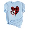thumbnail image 2 of XCHQRTI Love Heart Shirt for Women Valentine's Day Tshirt Graphic Lovely Short Sleeve Tee, 2 of 3