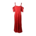 thumbnail image 2 of Fame And Partners Womens Red Off The Shoulder Satin Gown 14, 2 of 3