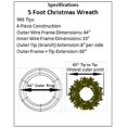 thumbnail image 5 of 5 Foot (60 inch) Multicolor L.E.D. Christmas Wreath with Pre-lit Red Bow, 5 of 6