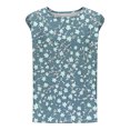 thumbnail image 5 of Shirts for Women Plus Size Sleeveless Round Neck Floral Printed Casual Tank Top Light Blue L, 5 of 5