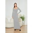 thumbnail image 4 of Two-in-one With Lining Double-layer Belly Contracting Hip Lifting Long Sleeve Narrow Dress, 4 of 7